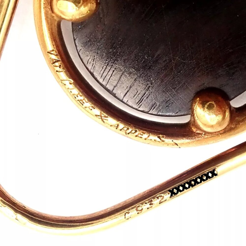 Vintage! Authentic Van Cleef & Arpels 18k Yellow Gold LetterWood Money Clip - Picture 9 of 10
